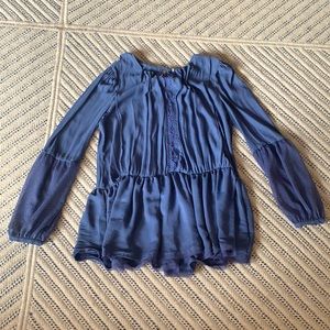 Free people blue long sleeve shirt